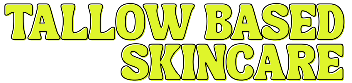 Tallow based skincare letters groen bold